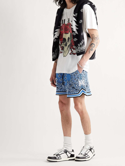 AMIRI Bandana-Jacquard Cotton and Cashmere-Blend Drawstring Shorts outlook