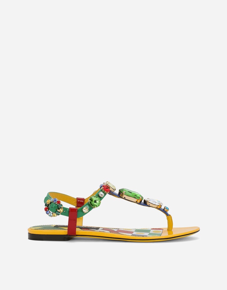 Patent leather thong sandals - 1