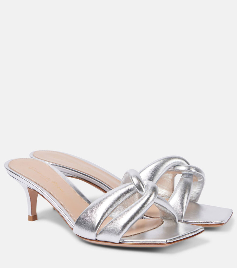 Amour metallic leather mules - 1