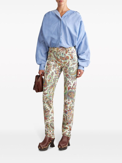 Etro paisley-print high-rise skinny jeans outlook