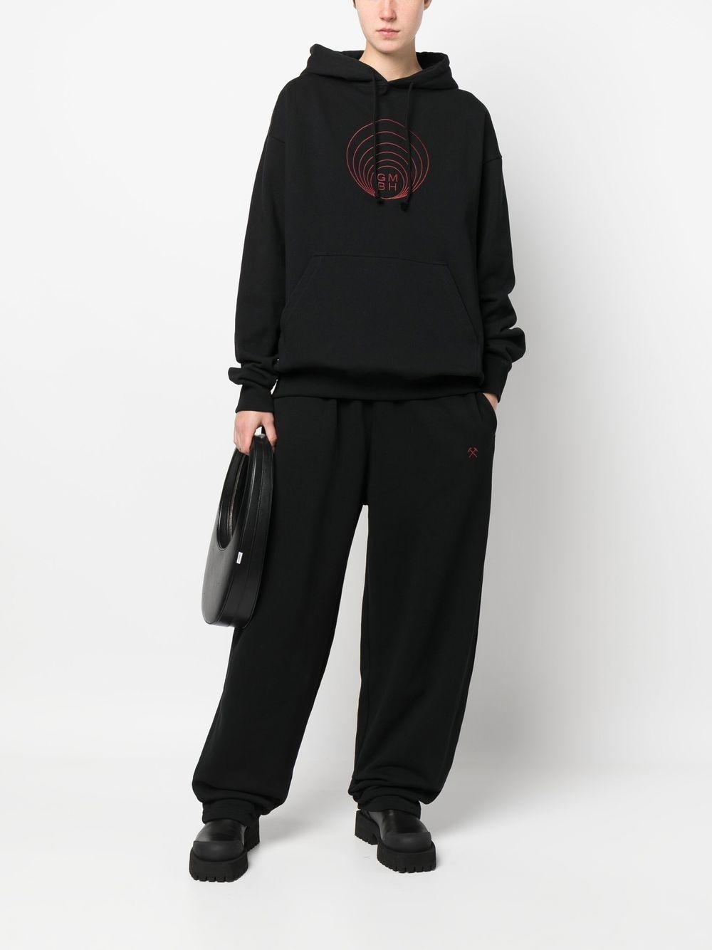 embroidered-logo detail hoodie - 3