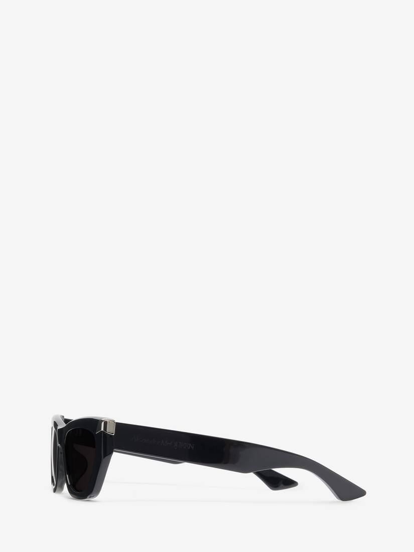 Women's Punk Rivet Geometric Sunglasses in Black/smoke - 3