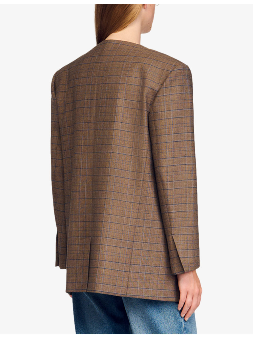 Checked Oversized Woven Jacket - 4