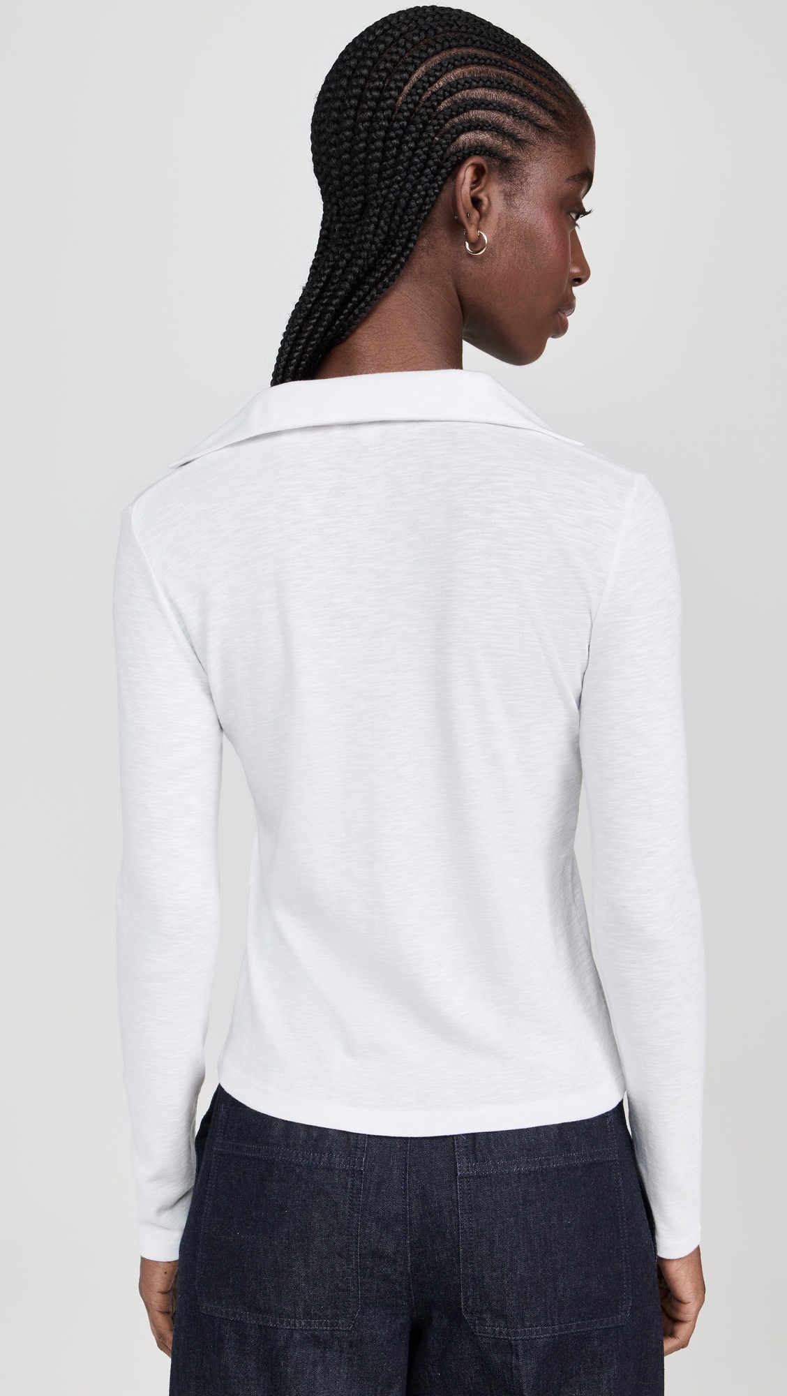 Long Sleeve Open Neck Polo - 2