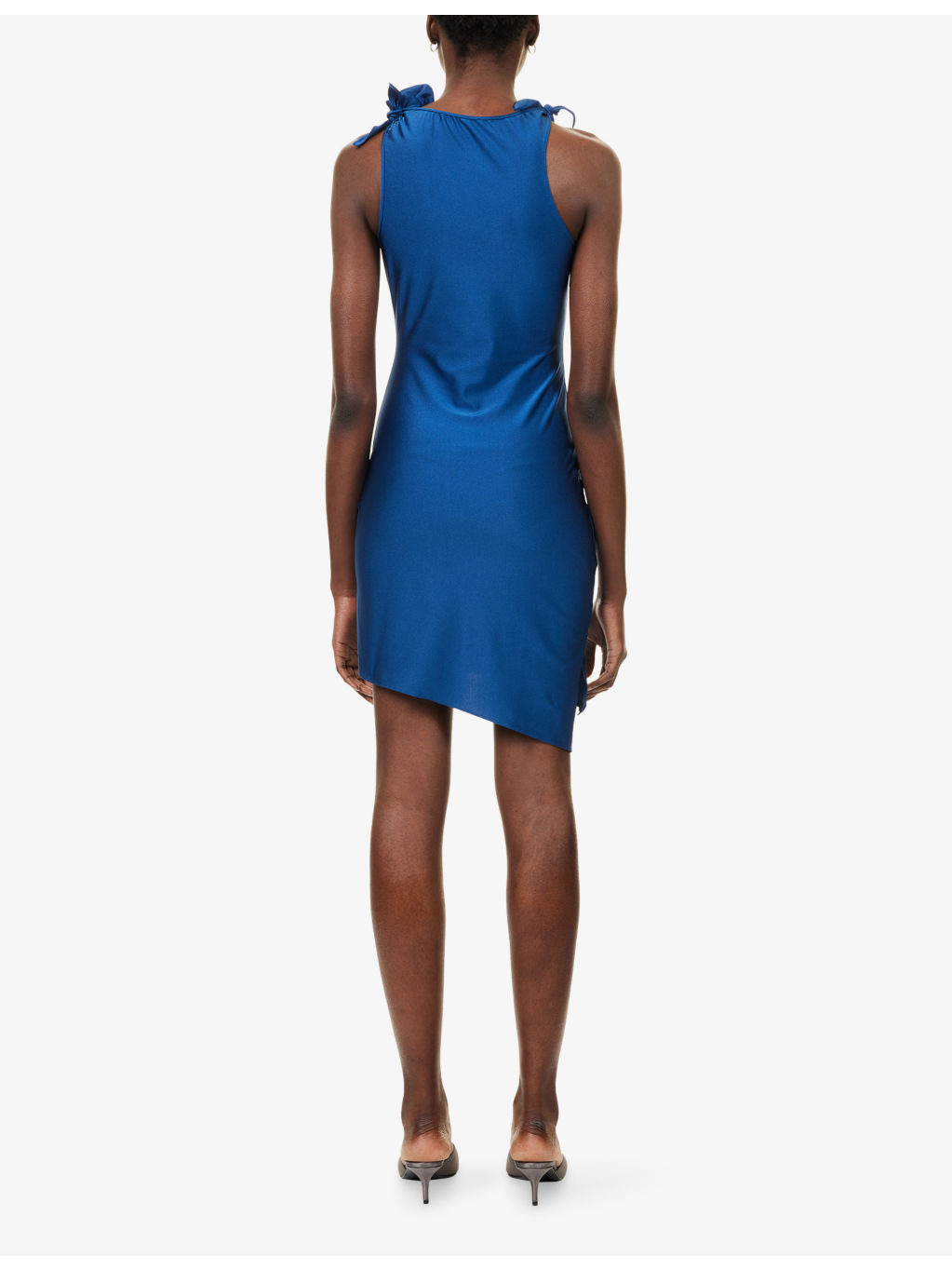 Asymmetric Flower Stretch-Jersey Mini Dress - 4