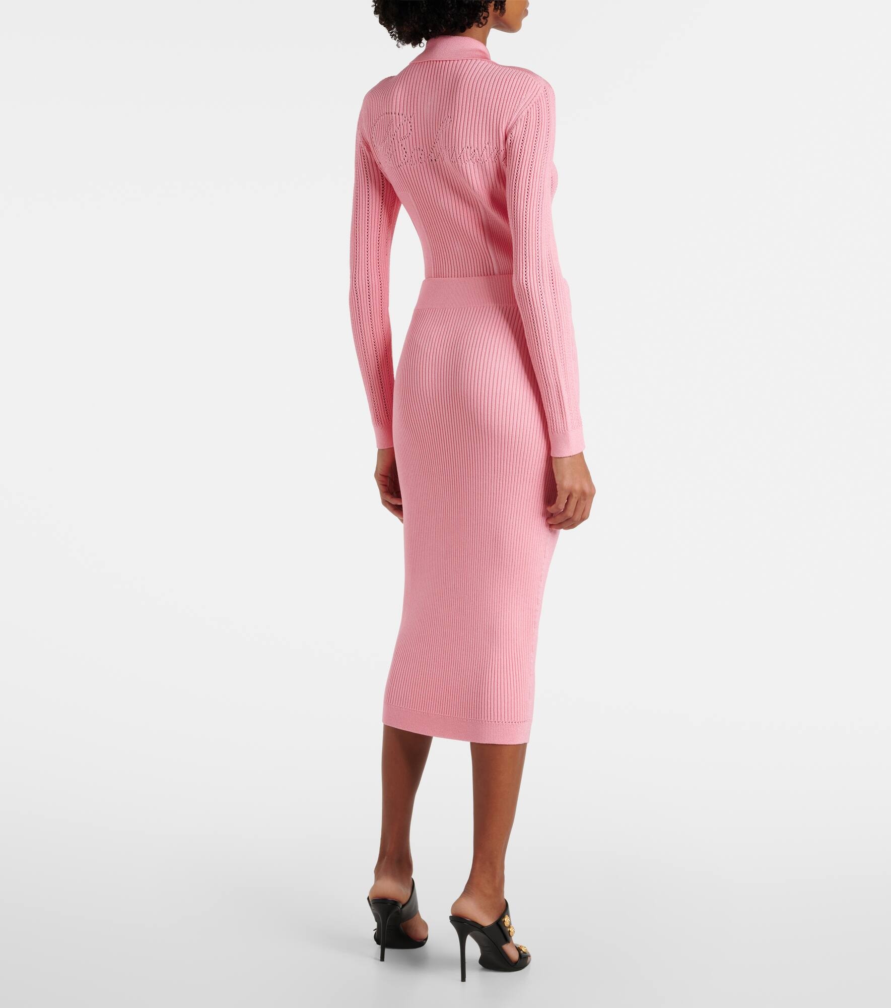 Ribbed-knit midi skirt - 3