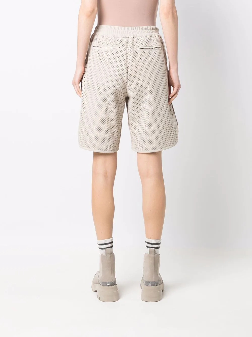 drawstring-waist shorts - 4