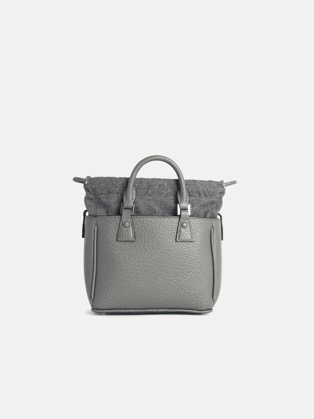 '5AC TOTE HORIZONTAL' PEBBLE GREY LEATHER BAG - 3