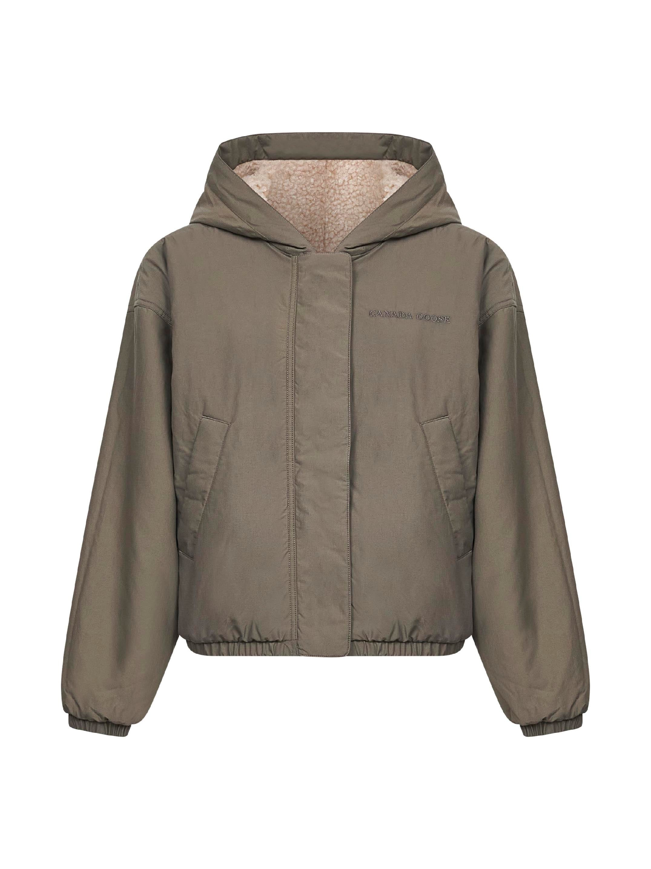 Beige fleece Alberni reversible bomber jacket - 3