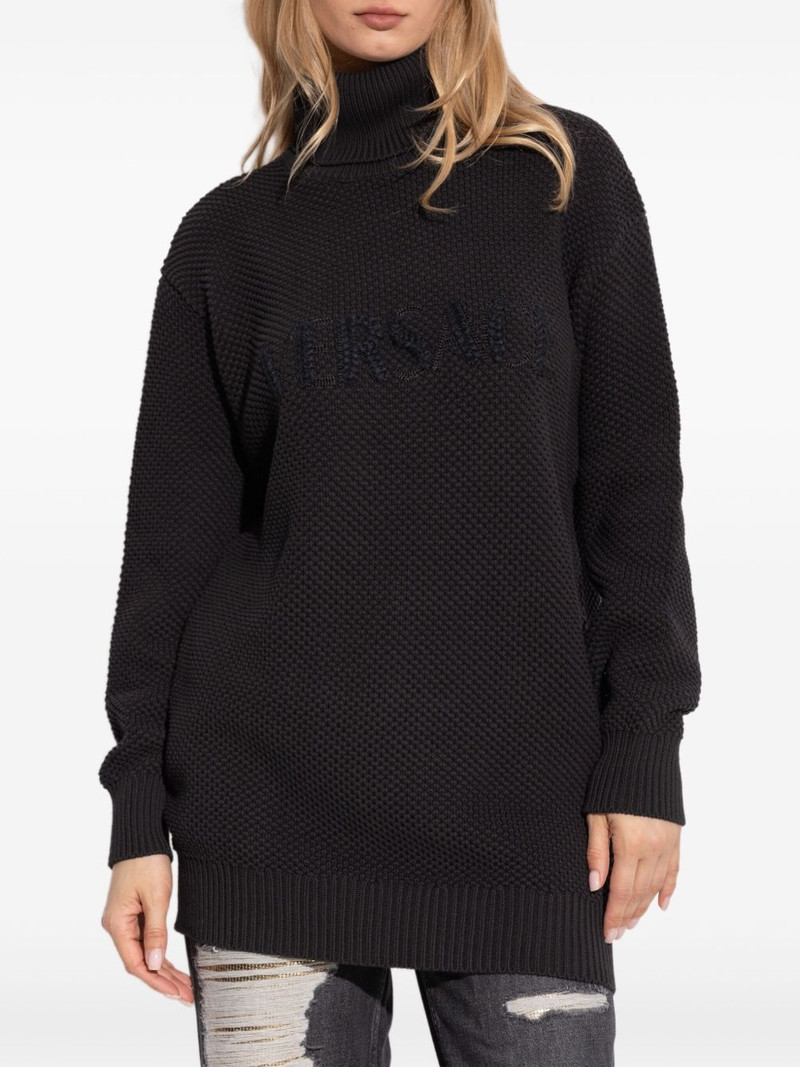 textured high-neck jumper 3