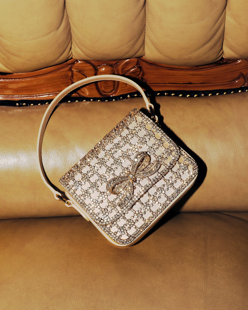 self-portrait Gold Crystal Micro Bag outlook