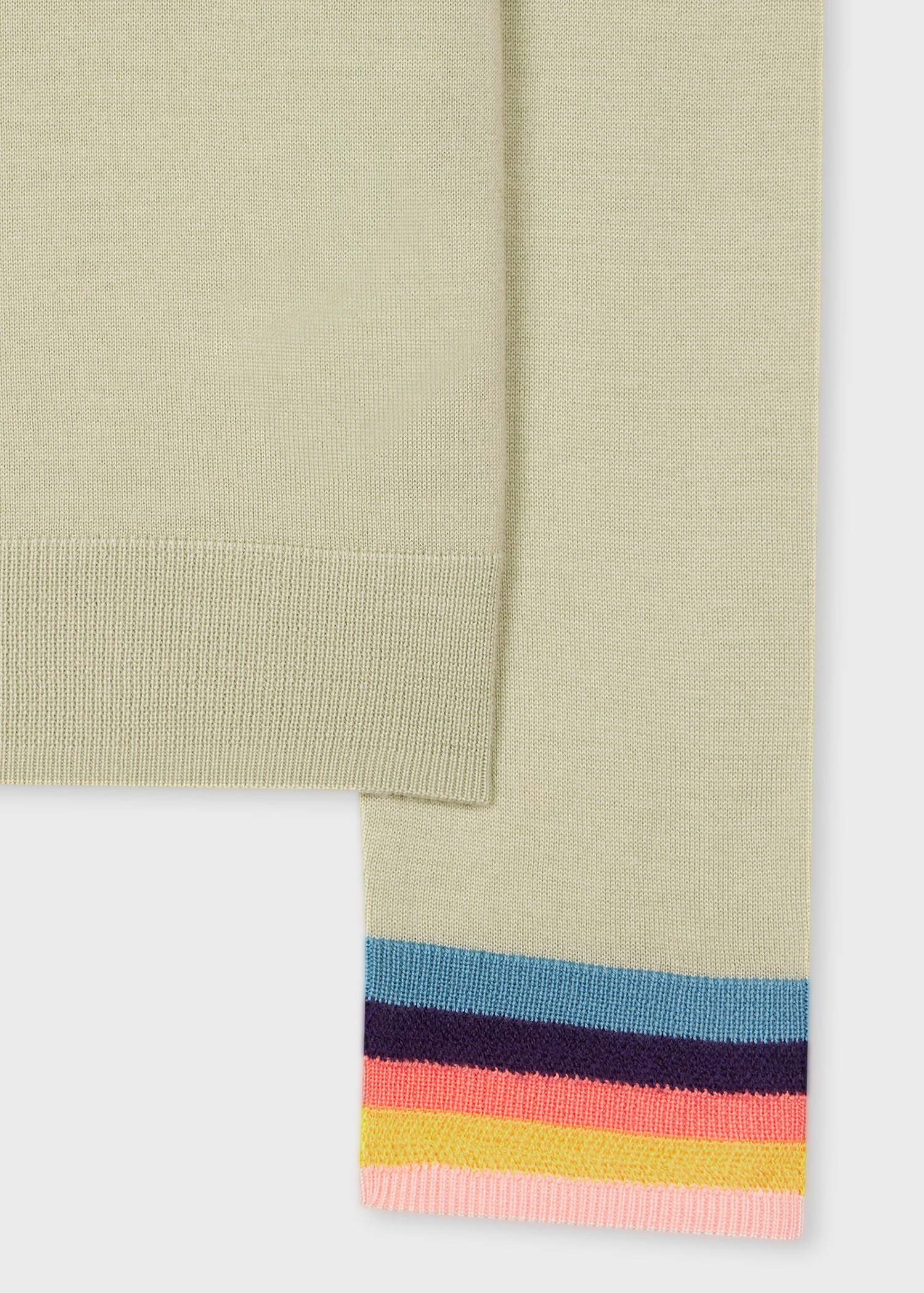 Women's Sage Green Knitted Merino Crew Neck Sweater - 2