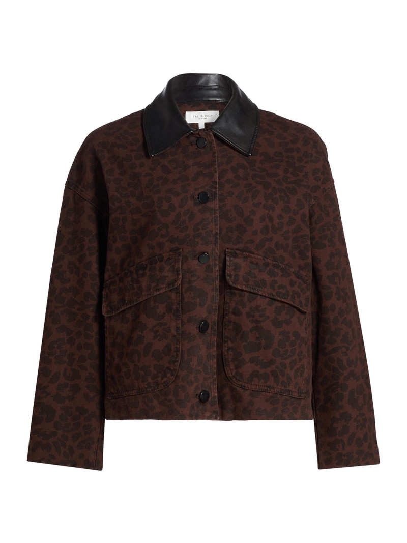 Women's Natalia Leopard-Print Cotton Jacket - Espresso Leopard 1