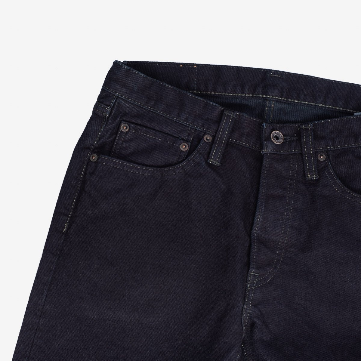 IH-555S-142OD 14oz Selvedge Denim Super Slim Cut Jeans - Indigo Overdyed Black - 6
