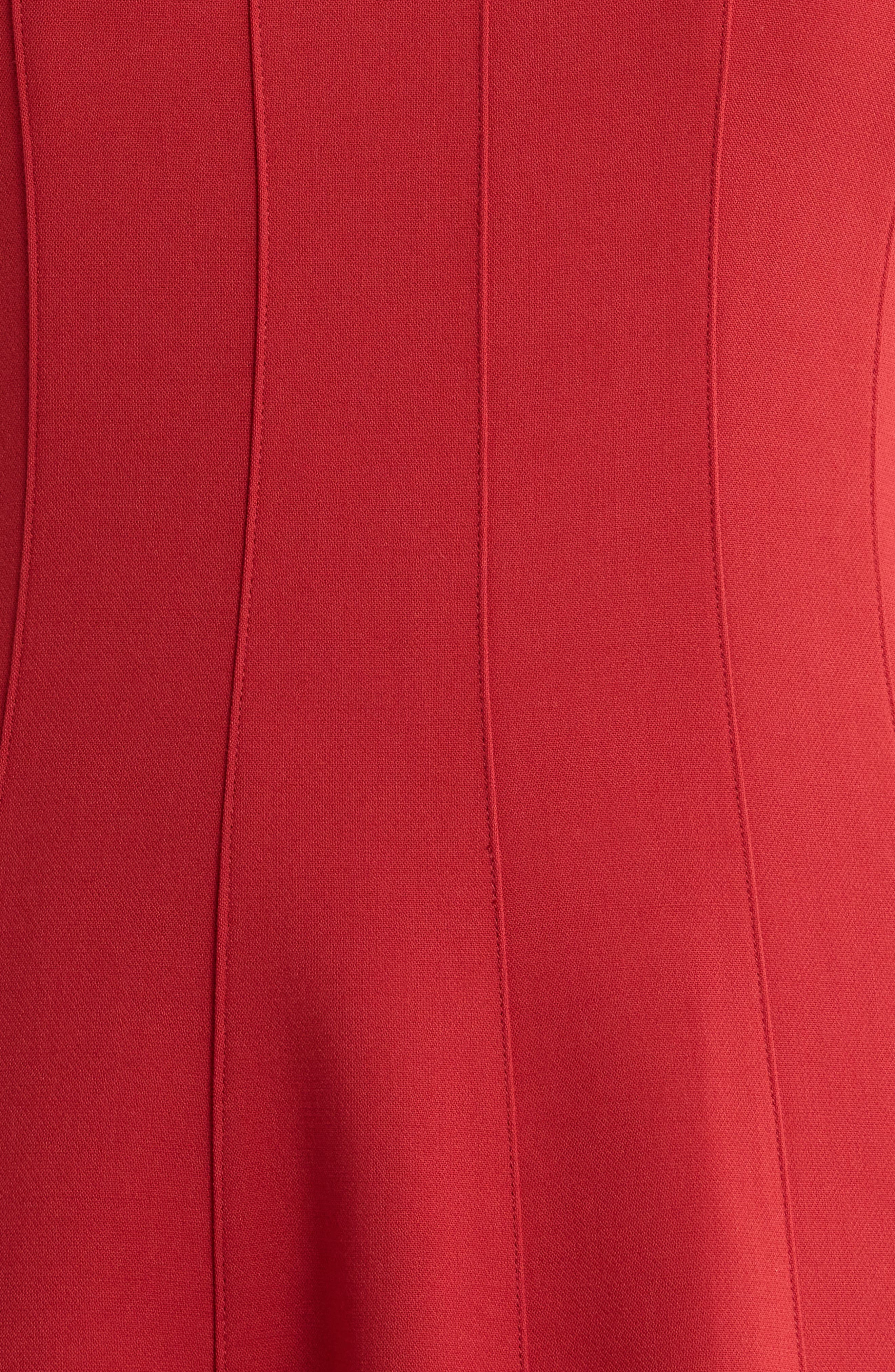 STAUD Cap Sleeve Midi Dress in Rouge at Nordstrom - 6