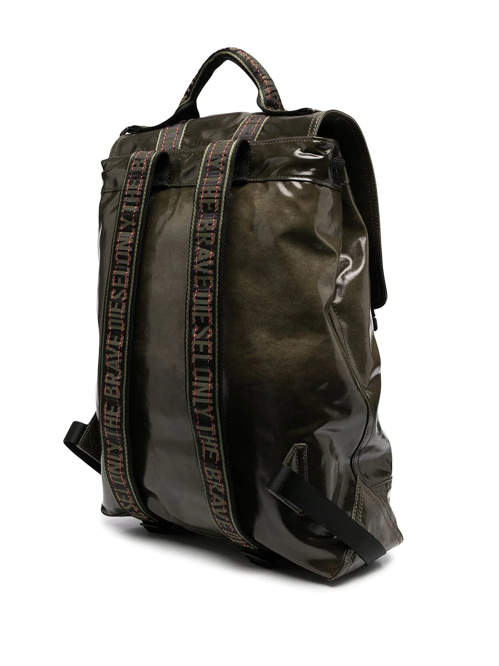 logo trim coated canvas backpack - 3