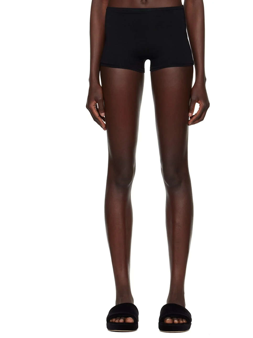 Black High Waisted Boy Shorts - 1