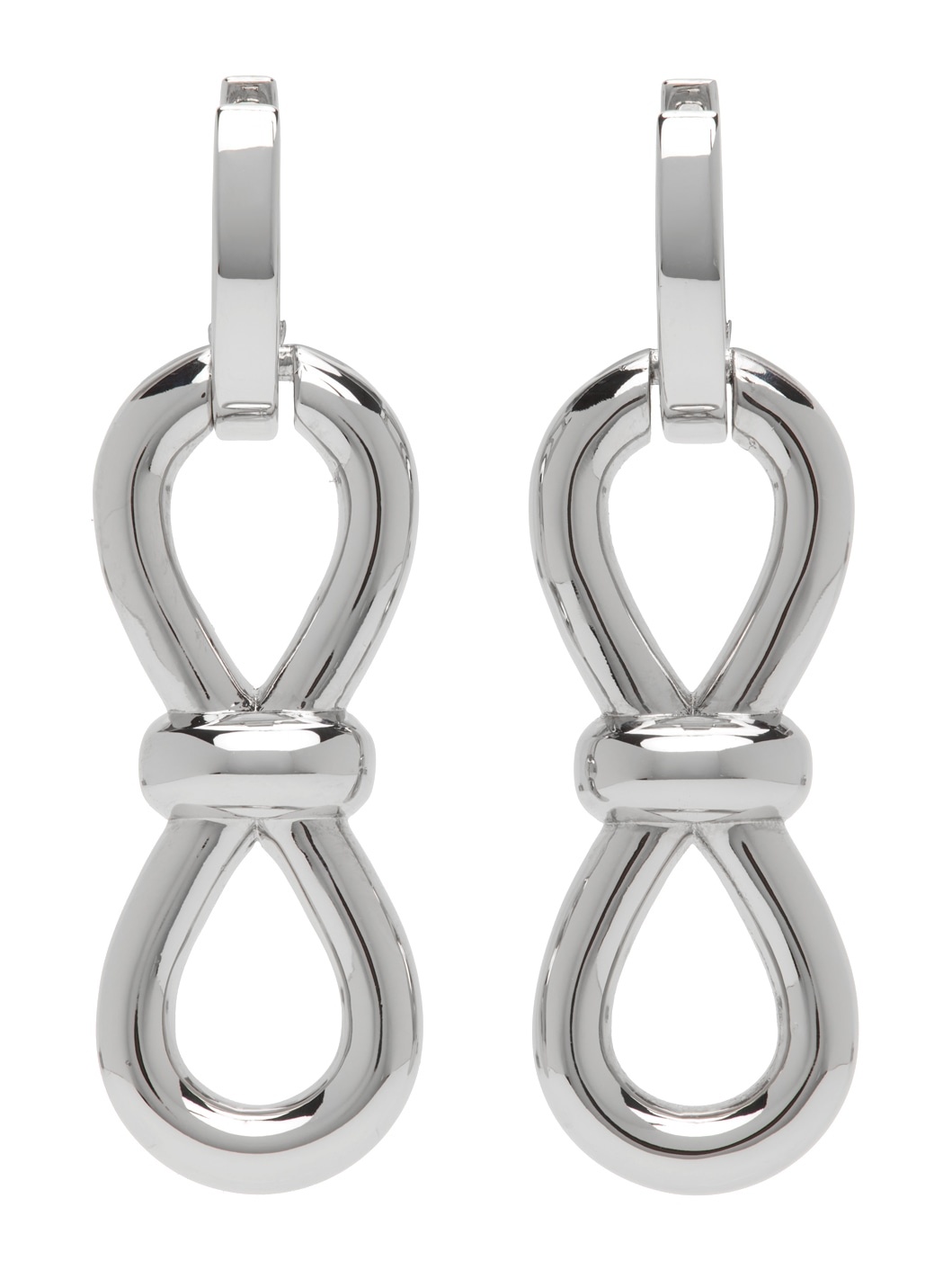 Silver Bow Earrings - 1