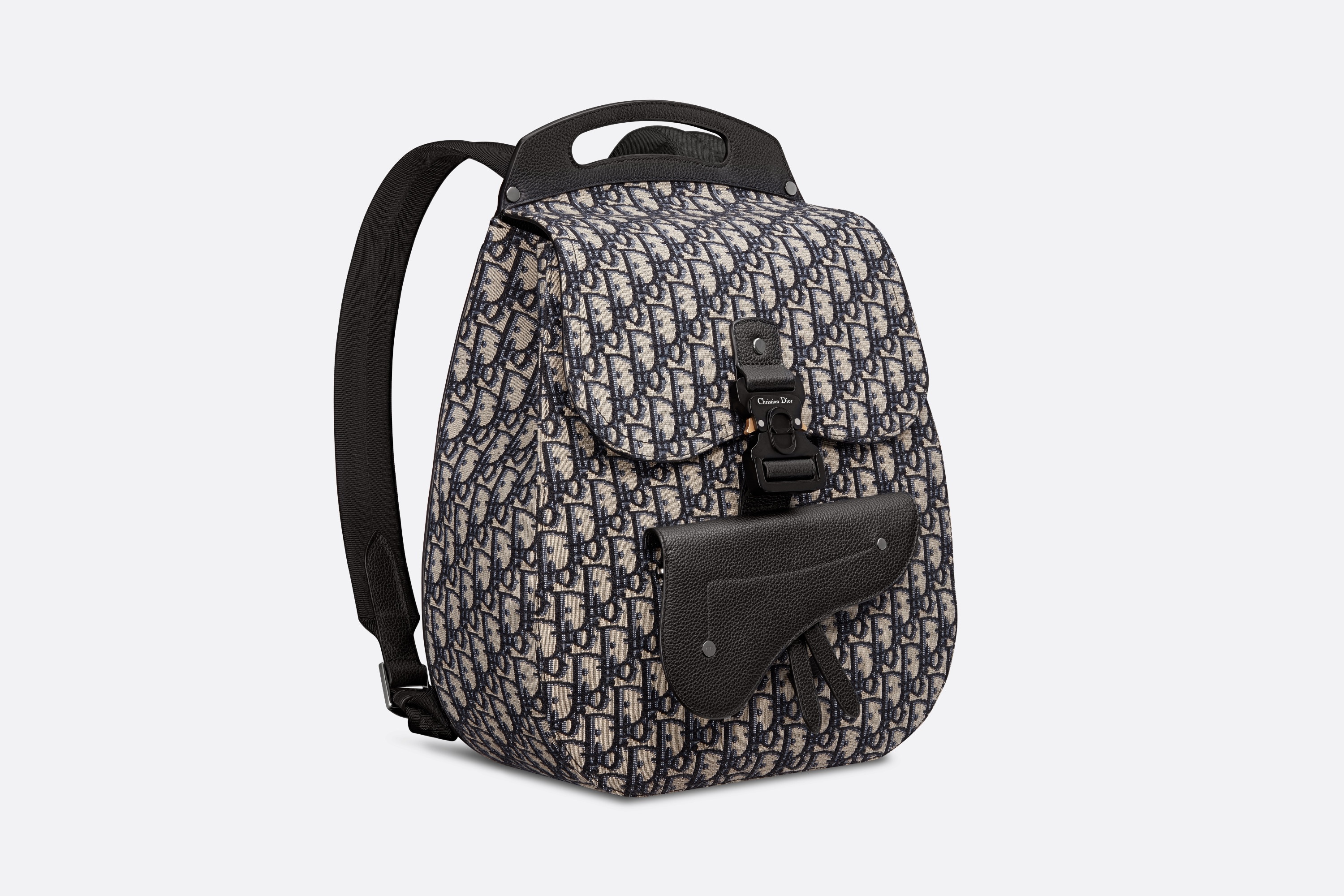 Dior - Rider Backpack Beige and Black Maxi Dior Oblique Jacquard - Men