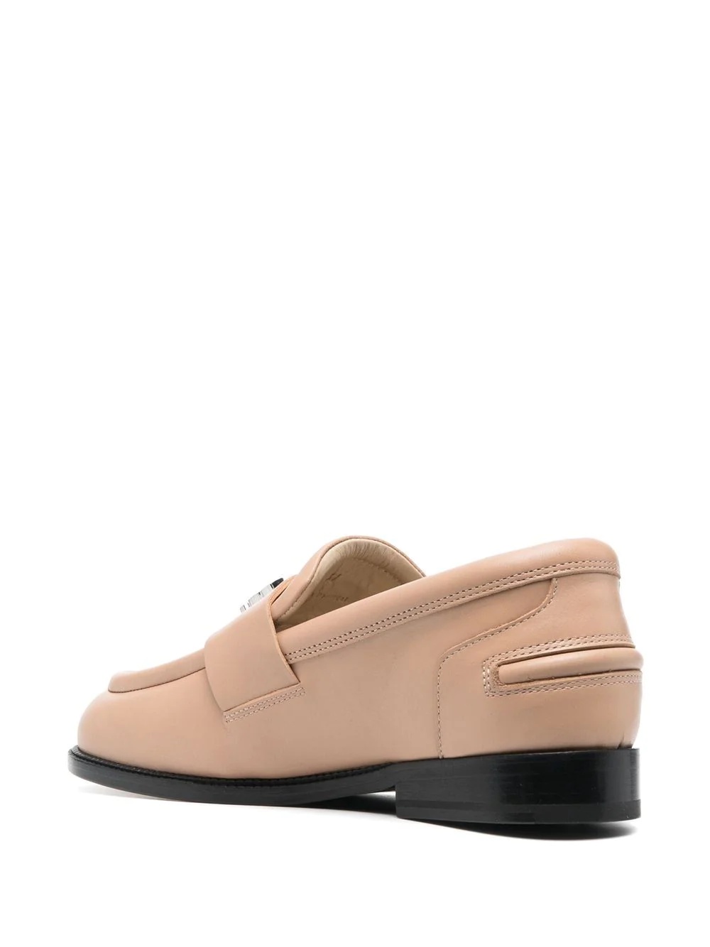 logo-plaque detail loafers - 3