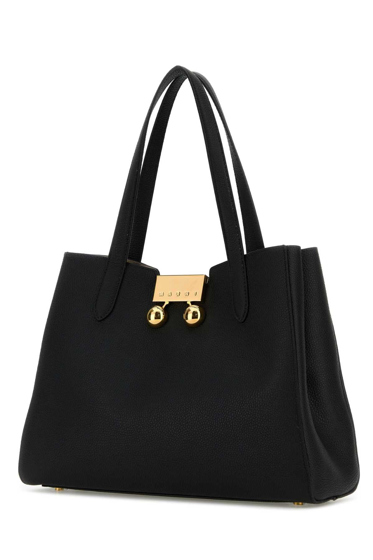 Marni Women Black Leather Trunkaroo Shoulder Bag - 2