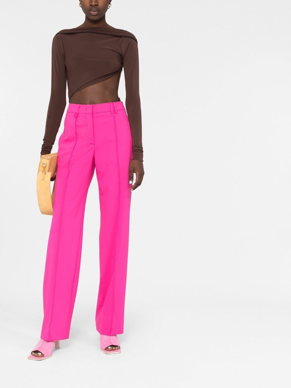 asymmetric cropped bodysuit - 2