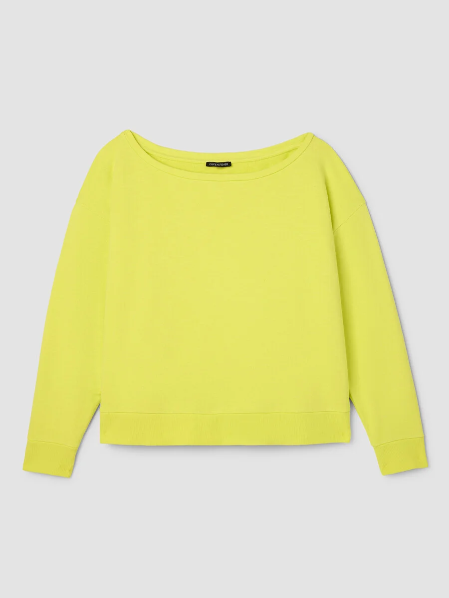 Garment-Dyed Organic Cotton Terry Bateau Neck Top - 1