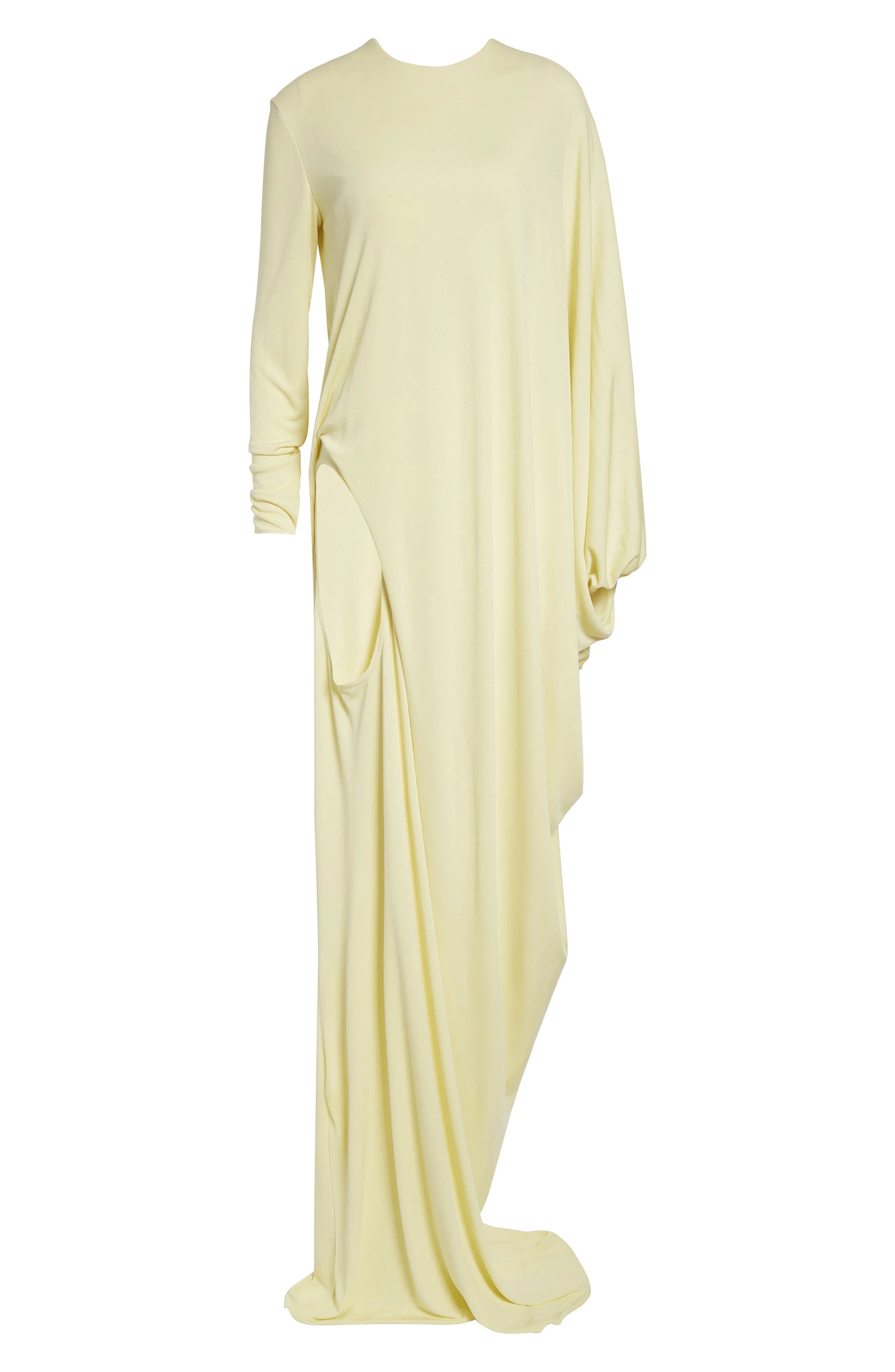 TOM FORD Cutout Draped Long Sleeve Jersey Gown in By040 Cream at Nordstrom - 1