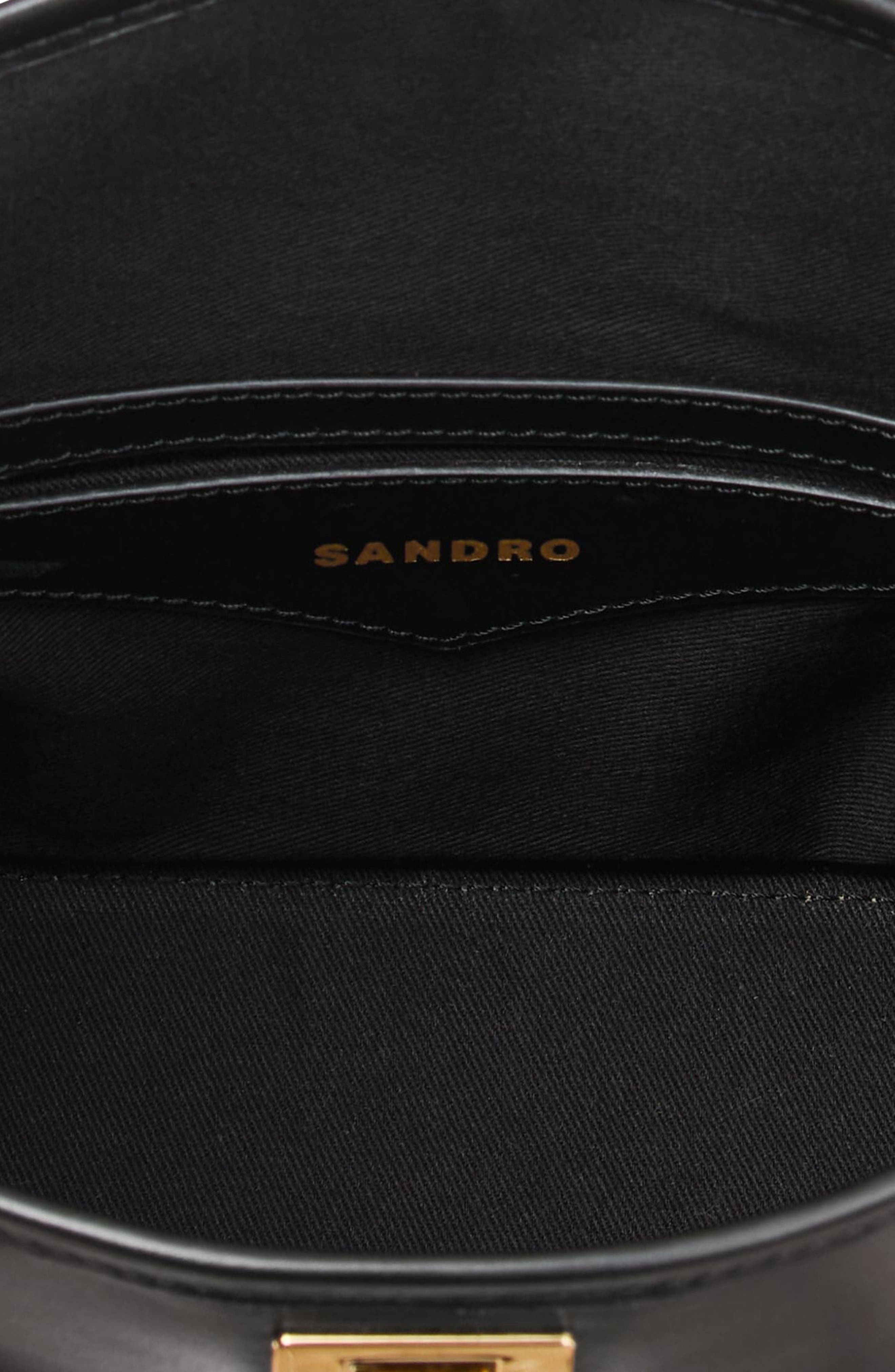 SANDRO Tangoso mini leather bag in Black at Nordstrom - 6