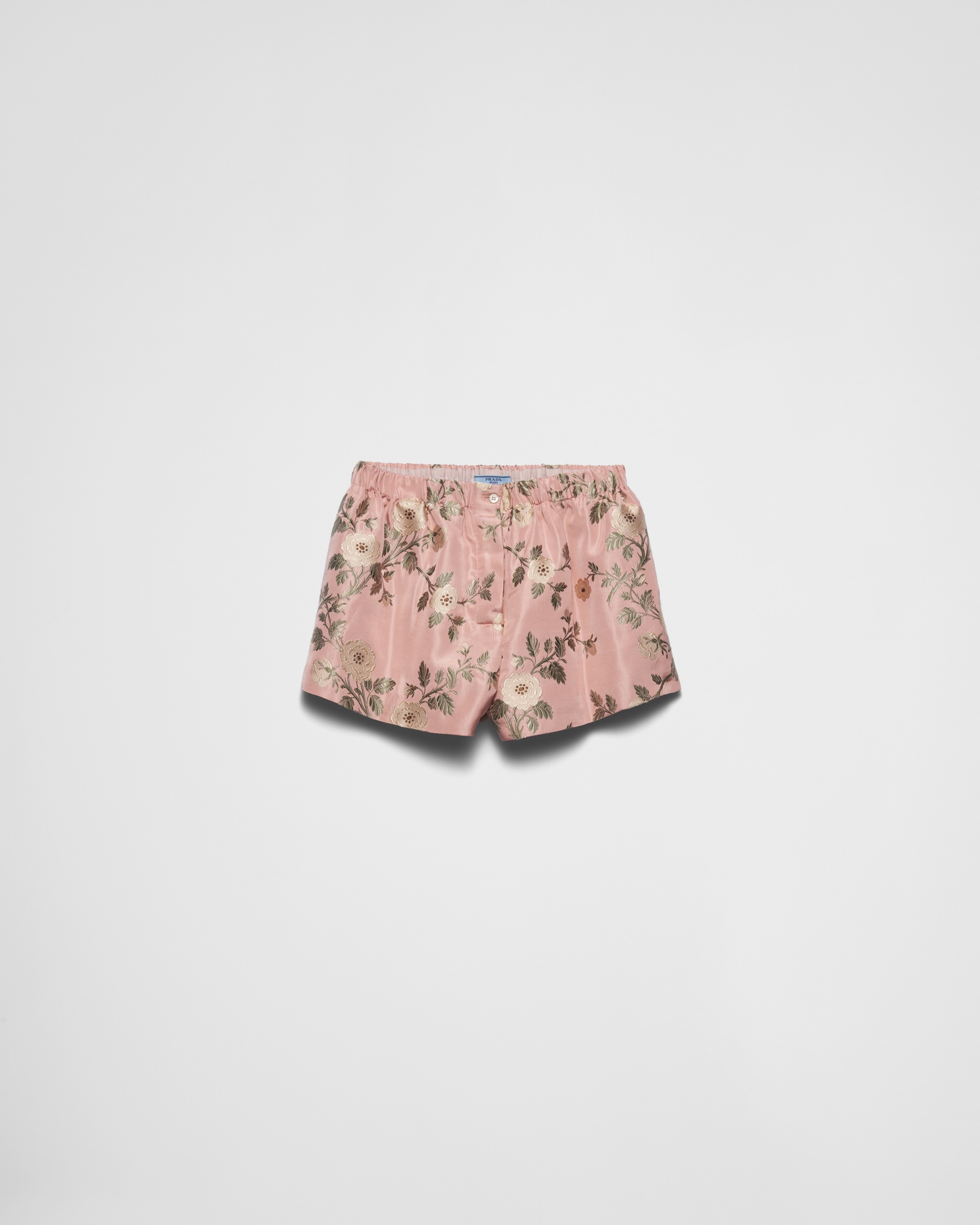 Floral print jacquard shorts - 1