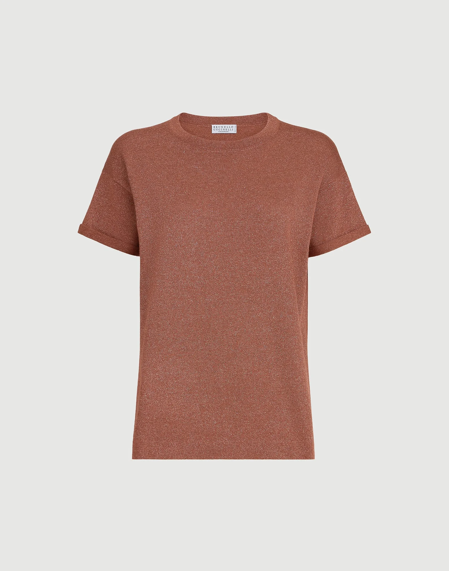 Sparkling cashmere and silk lightweight knit T-shirt - 1