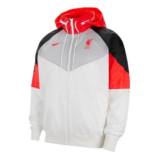 Nike MENS Windrunner Liverpool Football Sports Multicolor Jacket White CZ3417-100 - 1