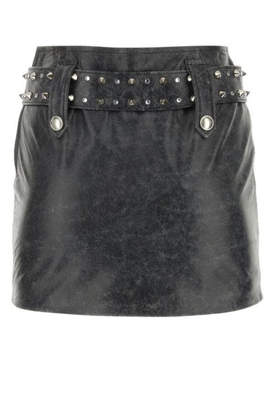 Alessandra Rich Grey leather mini skirt outlook