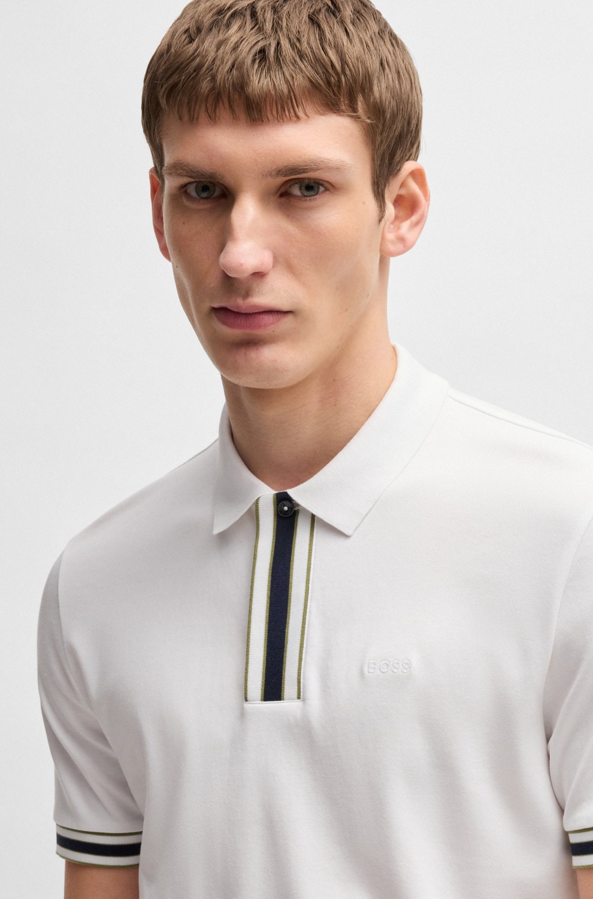 INTERLOCK-COTTON POLO SHIRT WITH CONTRAST TIPPING - 3