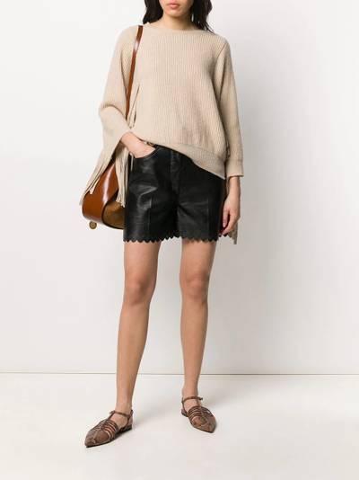 Stella McCartney leather-effect scalloped shorts outlook