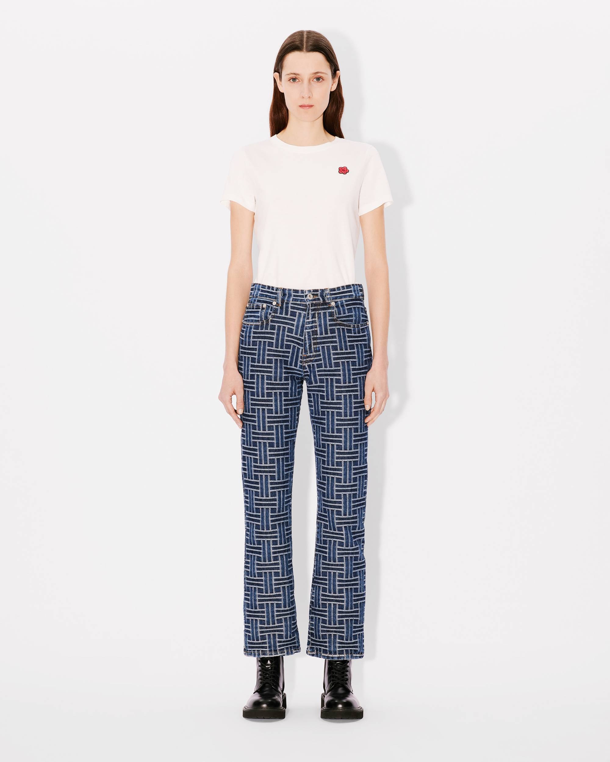 'KENZO Weave' BARA cropped jeans in japanese denim - 5