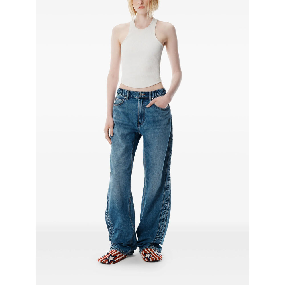Alexander Wang Blue Denim - Wide-Leg Jeans Women - 3