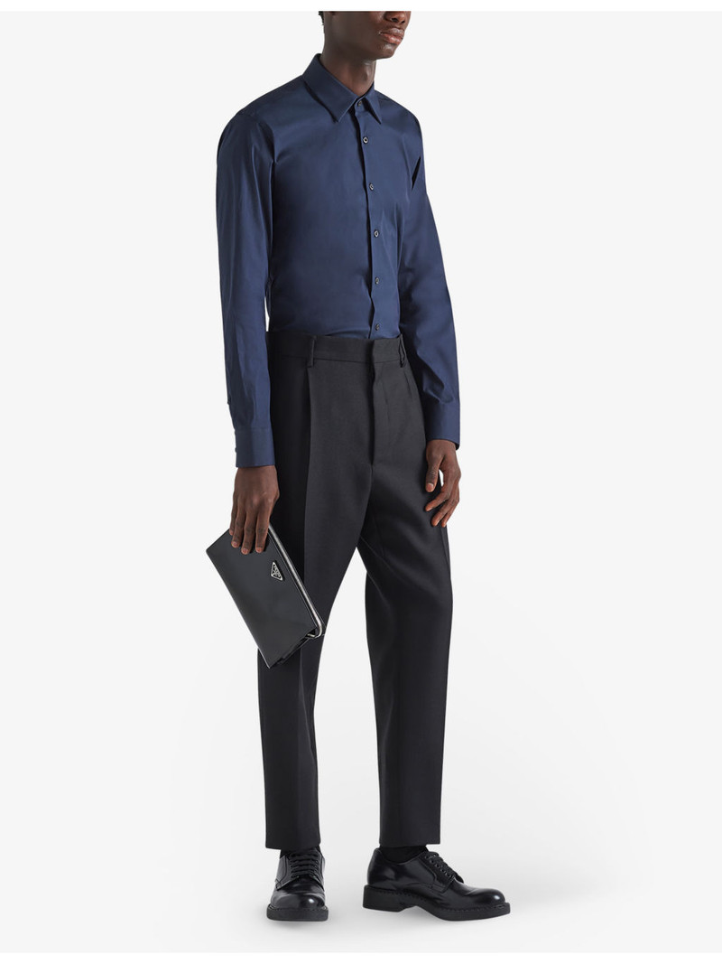 Prada Collared slim-fit cotton-blend shirt outlook