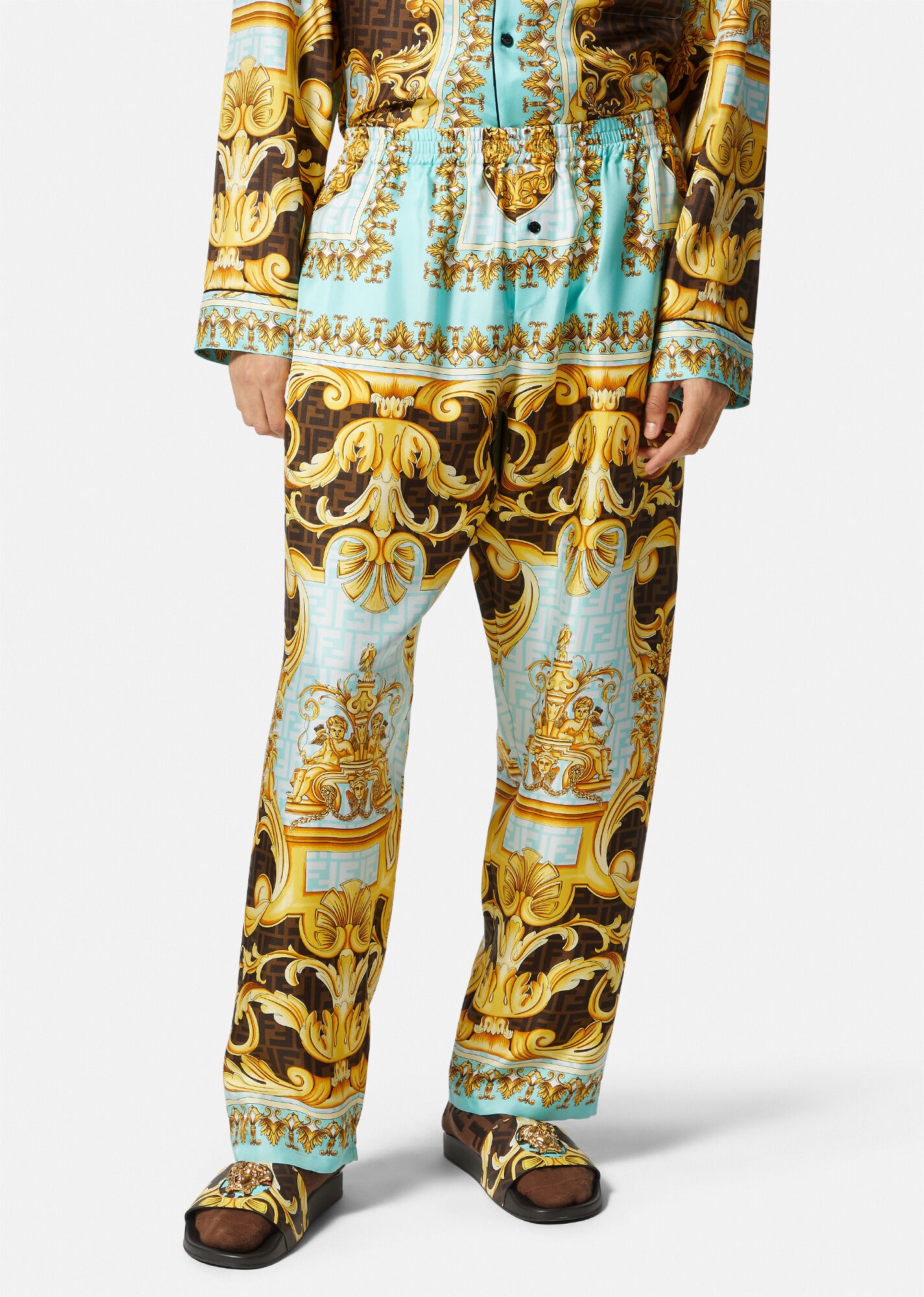 Fendace Gold Baroque Pyjama Bottoms - 3