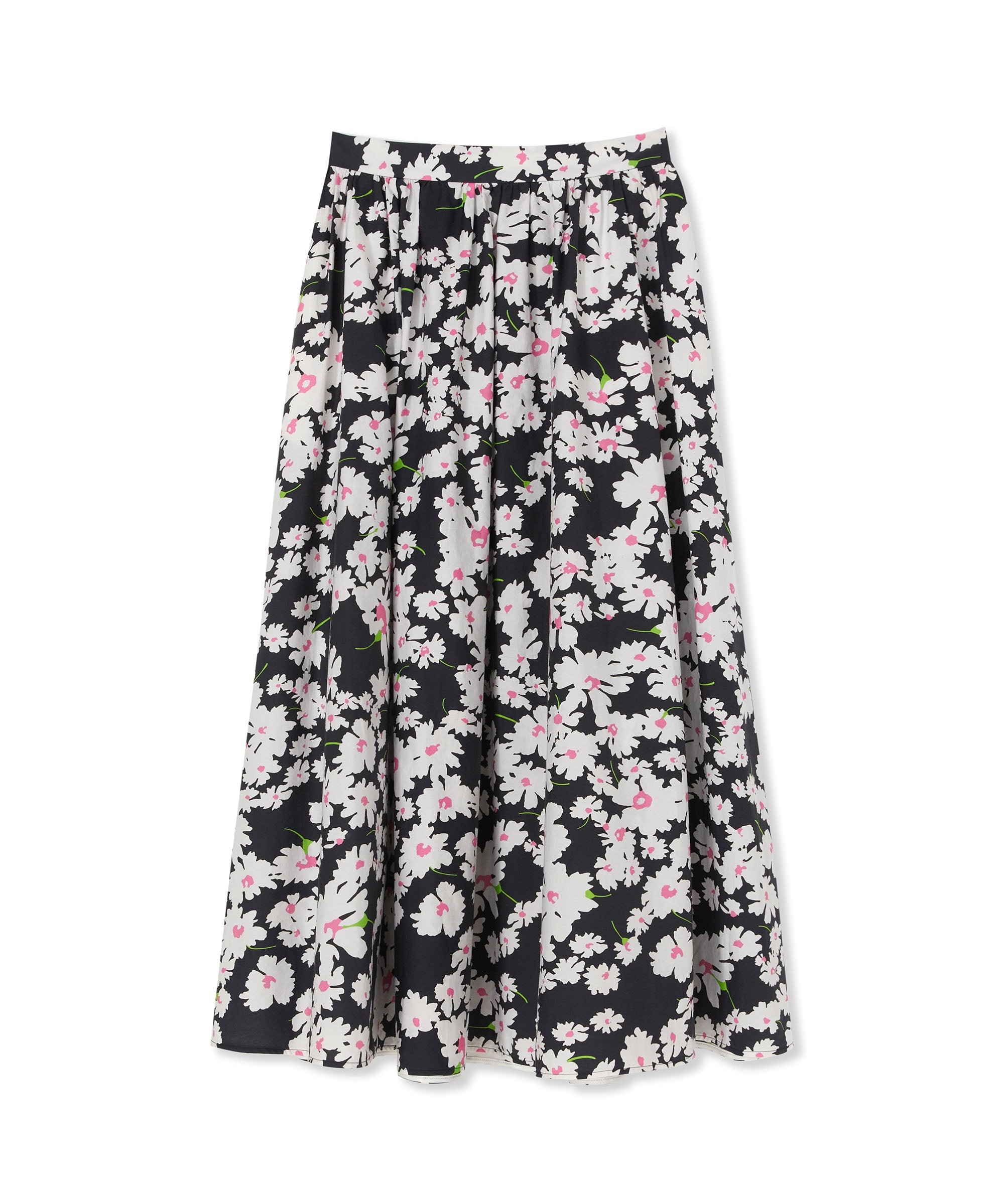 Roomy cotton skirt with daisy print - 1