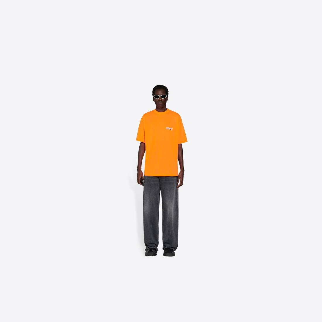 Men's Political Campaign Large Fit T-shirt in Fluo Orange - 6