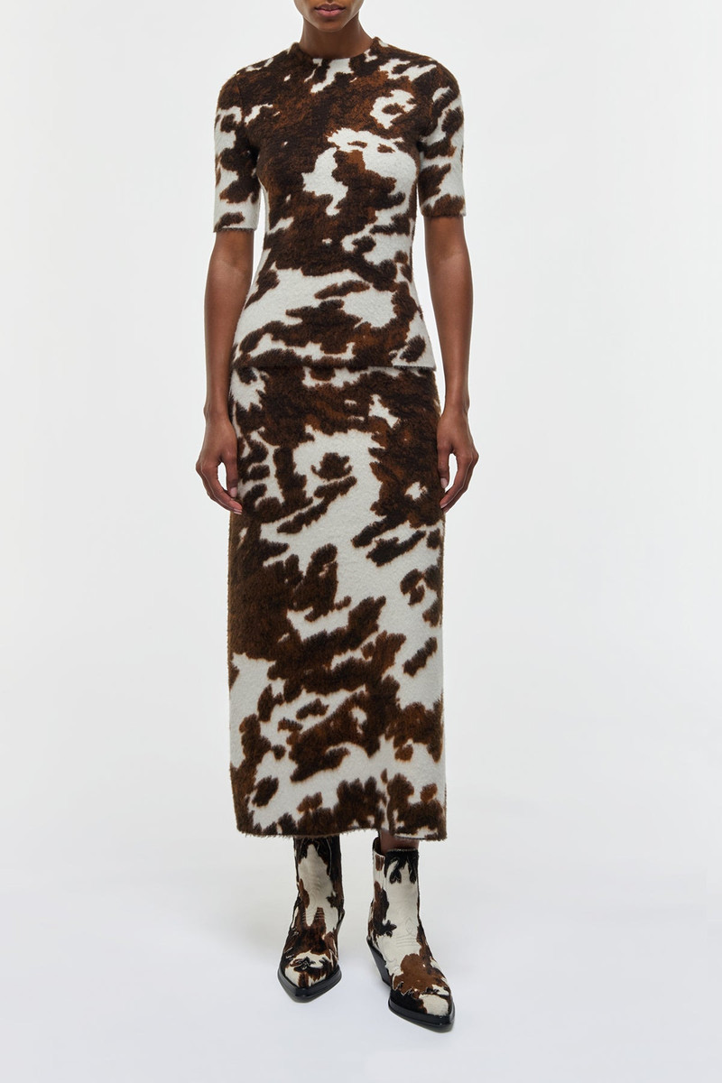 GABRIELA HEARST Phaedra Knit Maxi Skirt in Ivory Cognac Multi Cashmere outlook