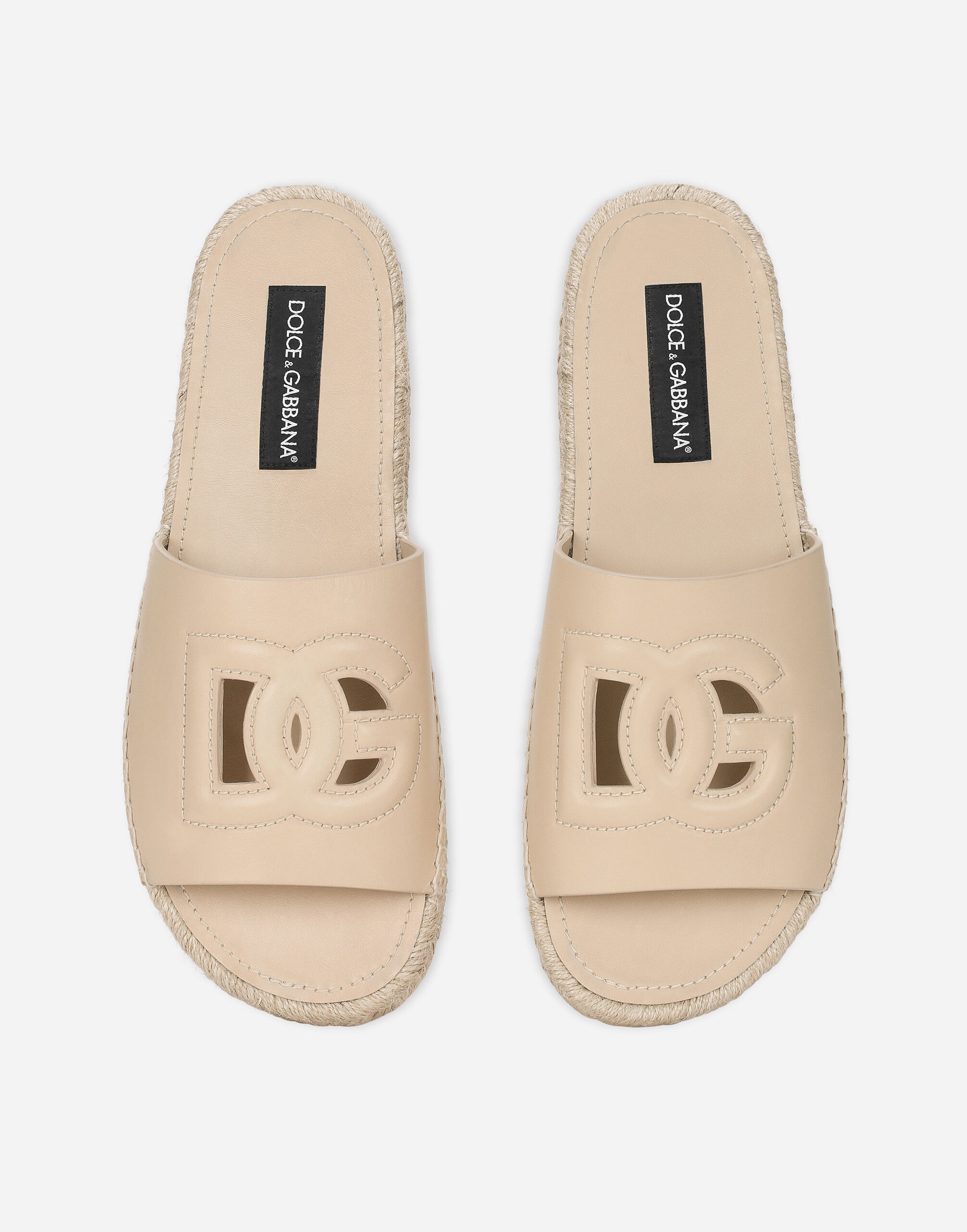 Calfskin espadrille sliders - 4