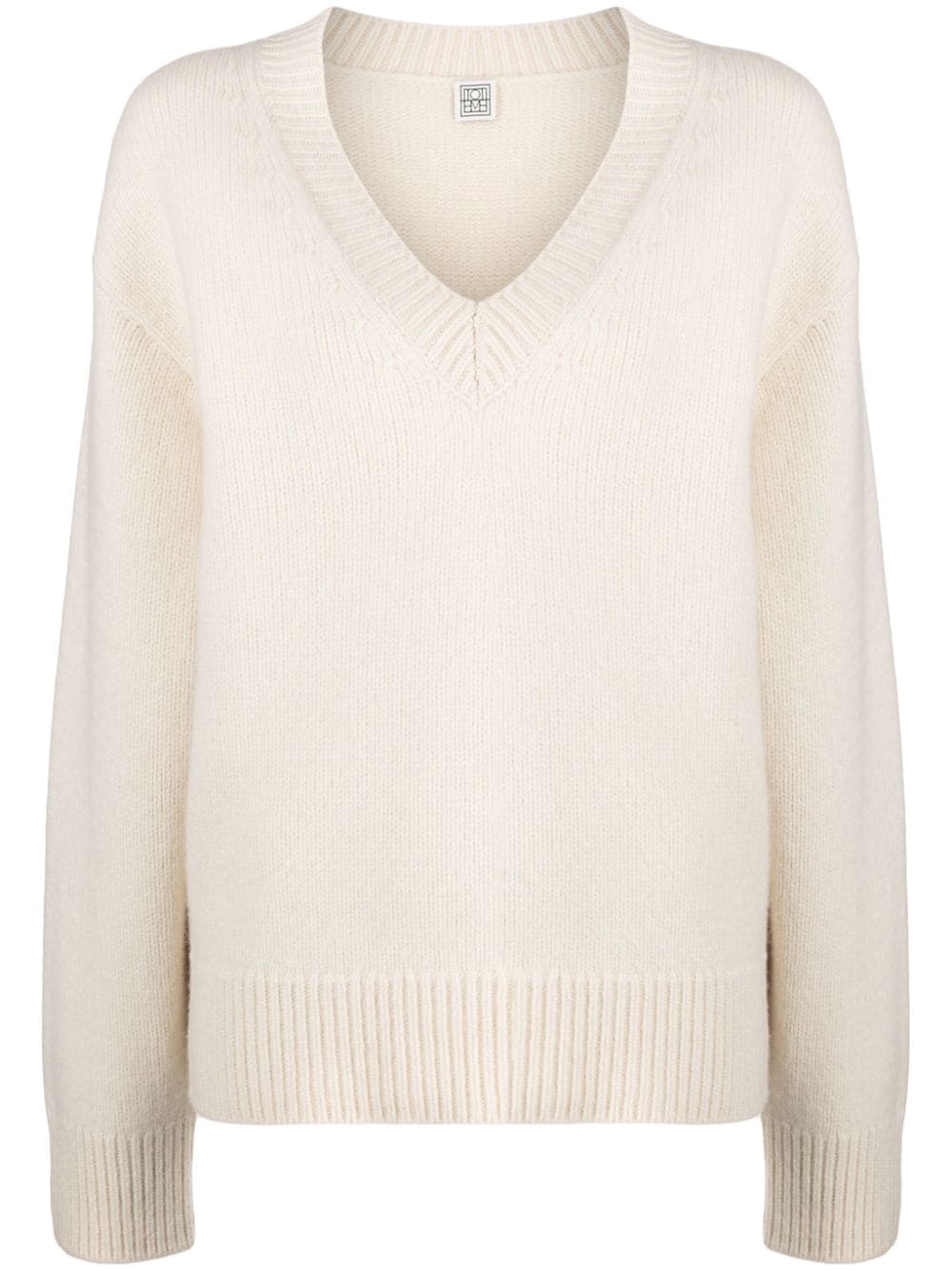 Wool and cashmere blend v-necked jumper - 1