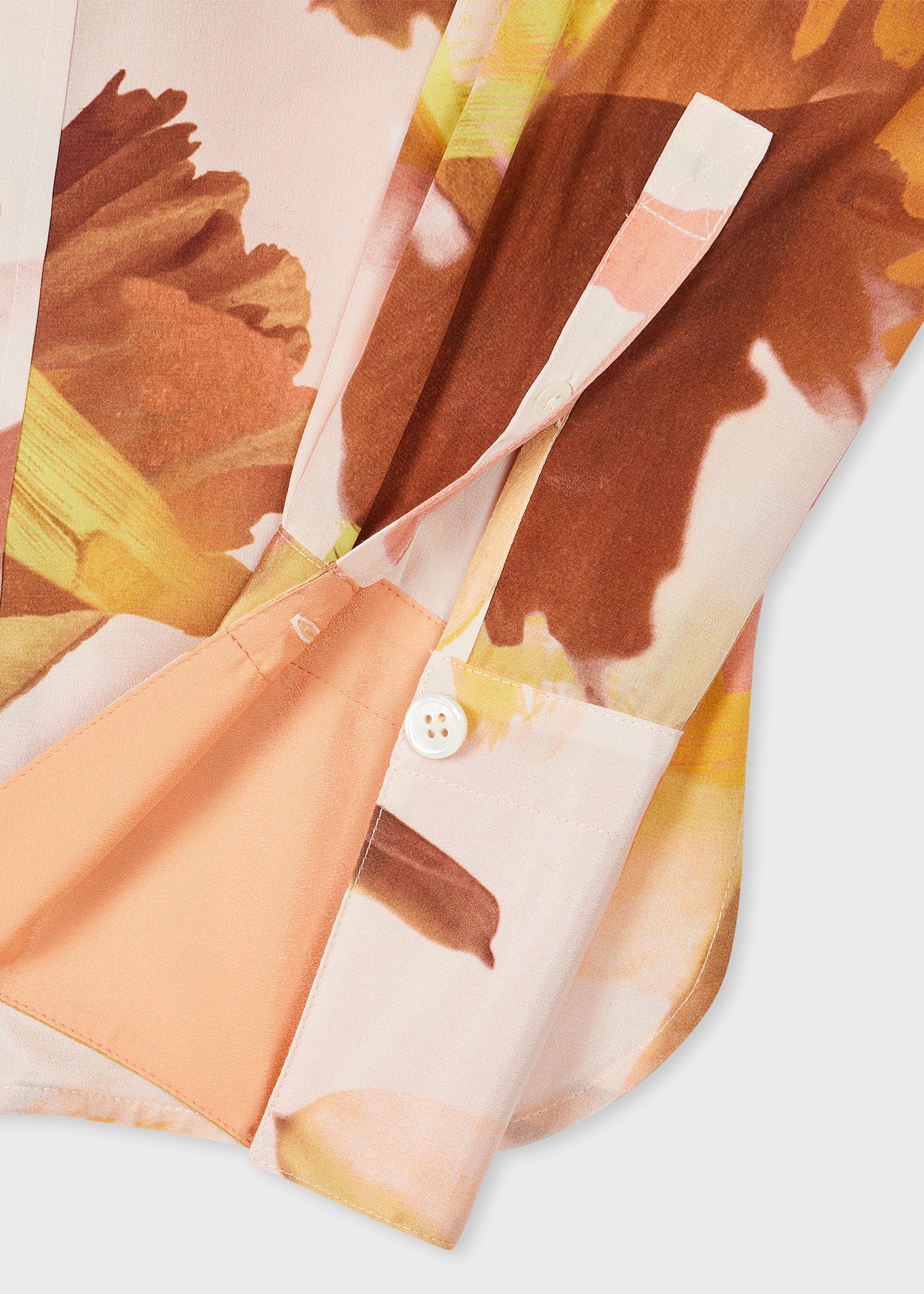 Women's Orange 'Floral Paint' Silk Shirt - 2