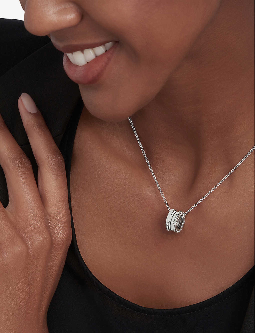 B.zero1 18ct white-gold and 0.14ct brilliant-cut diamond pendant necklace - 4