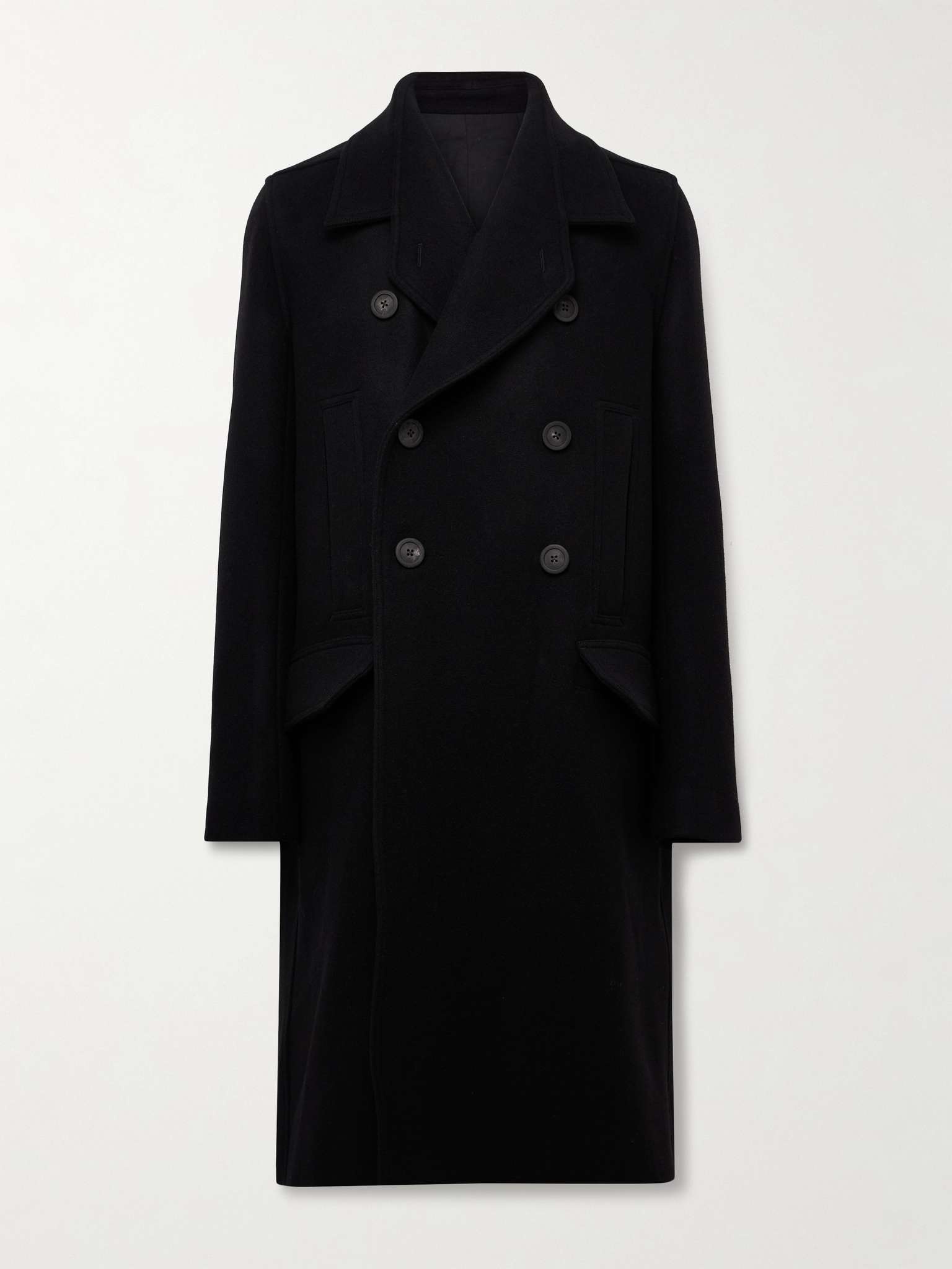 Officer Double-Breasted Melton Virgin Wool Coat - 1