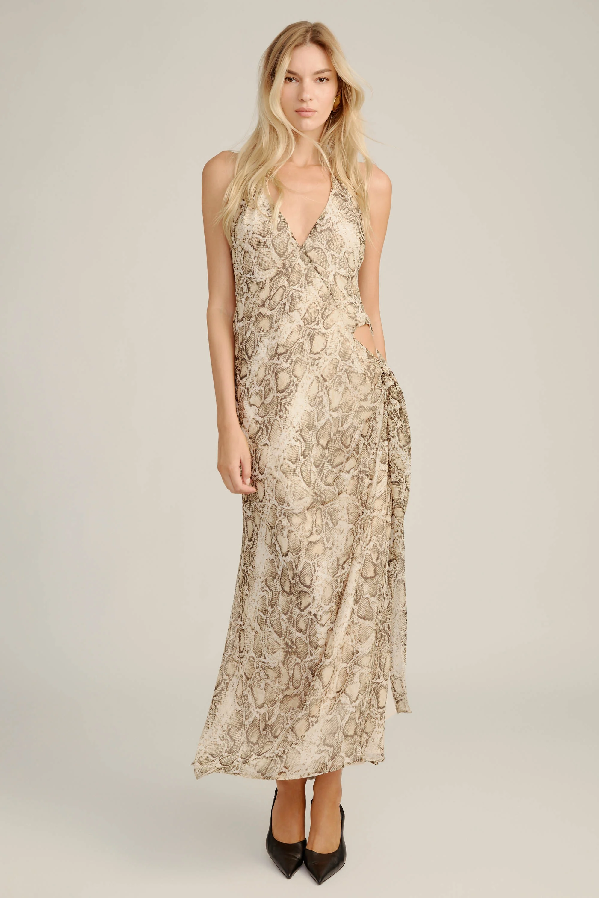 Cyrel Printed Maxi Dress In Snake Skin - 1