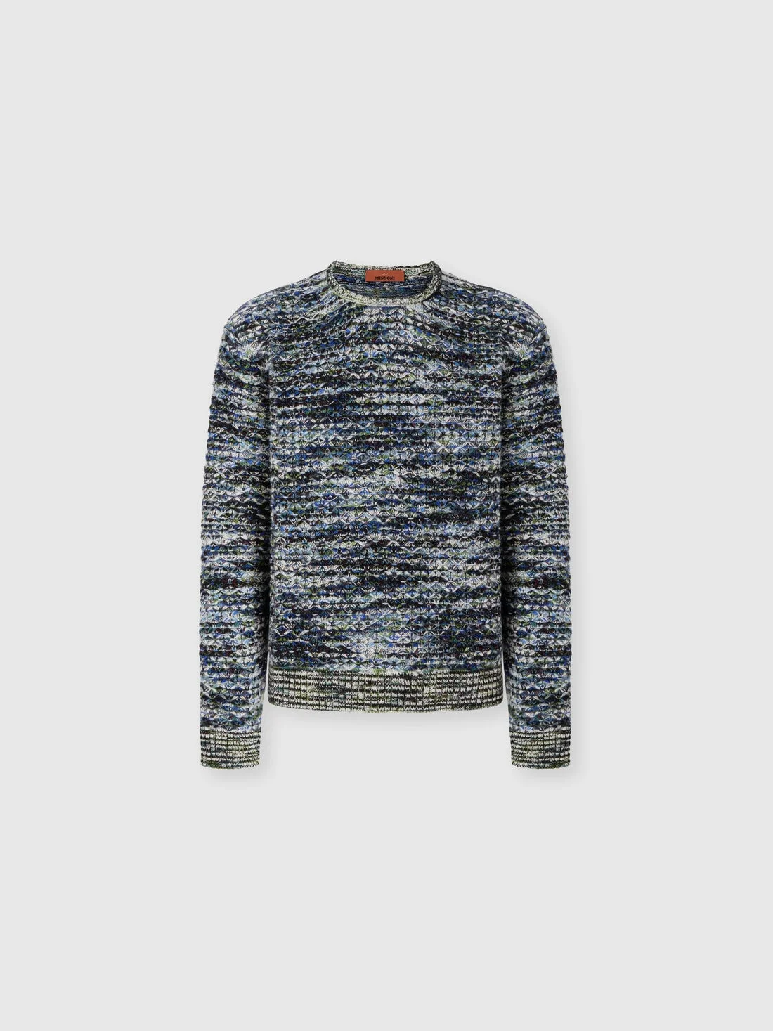 Wool and viscose pullover with 3D texture - 1