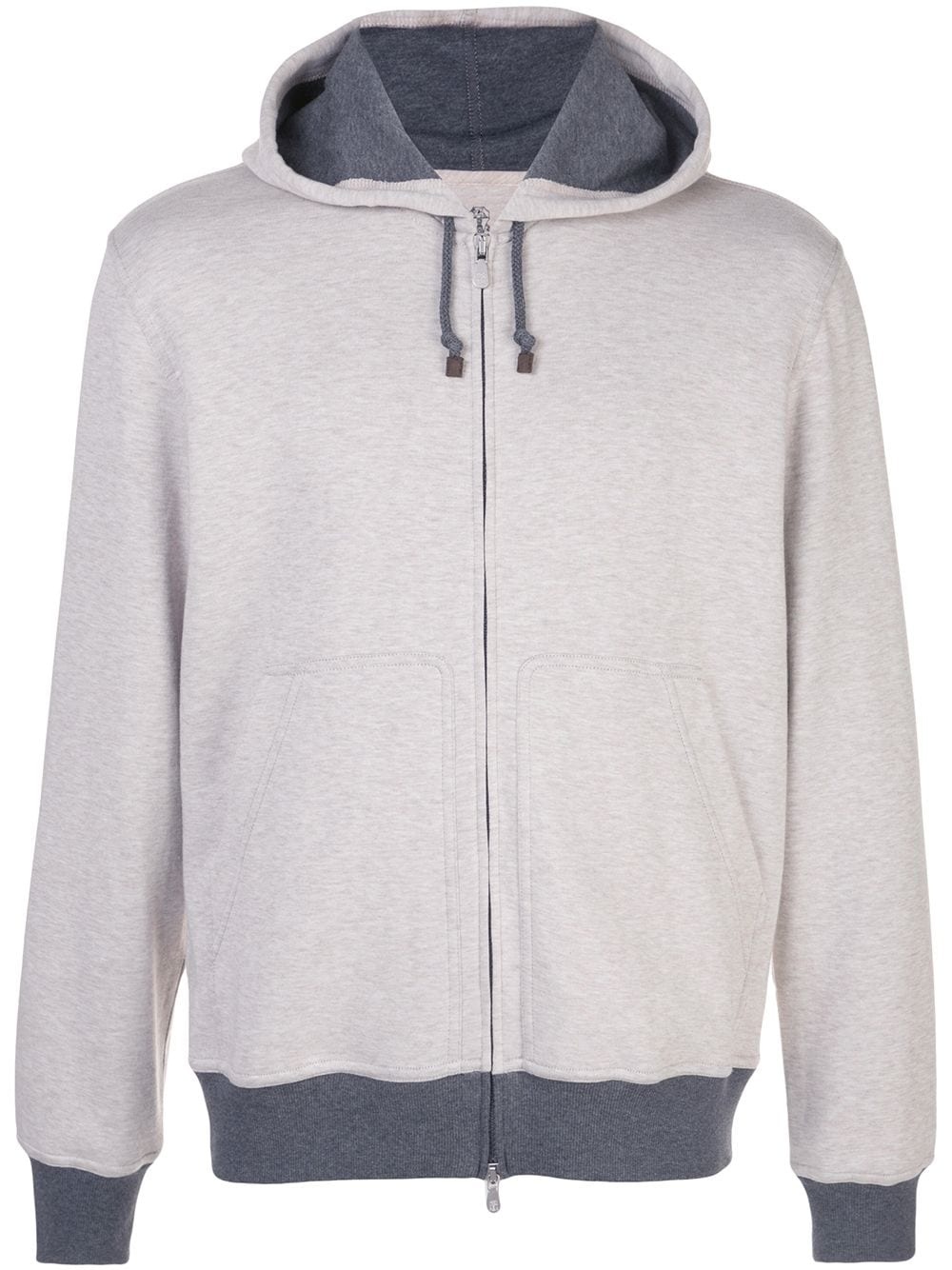 drawstring zipped hoodie - 1